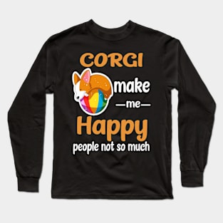 Corgi Make Me Happy (209) Long Sleeve T-Shirt